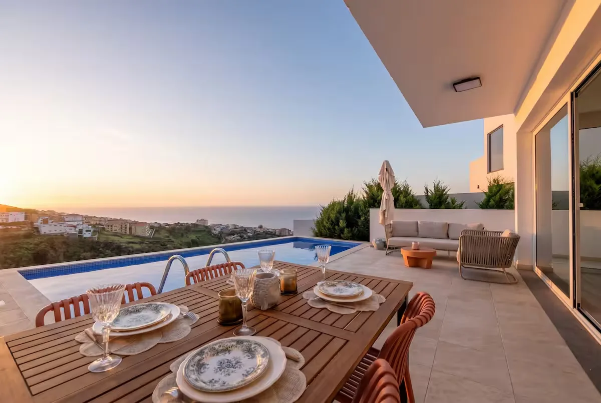 Living room opening to the terrace